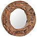 Specchio Decorativo In Legno Di Teak 60 Cm Rotondo - Foto miniatura 6