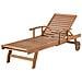 Lettino Da Giardino In Legno Acacia Con Cuscino Blu-beige Java - Foto miniatura 6