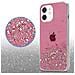 Custodia Compatibile Con Apple Iphone 12 Mini In Rosa Con Glitter - Coperchio Protettivo In Silicone Tpu Flessibile Con Glitter Scintillanti - Foto miniatura 5