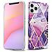 Custodia Compatibile Con Apple Iphone 12 / Iphone 12 Pro (6,1 Zoll) In Marmo Viola Onda No. 14 - Coperchio Protettivo In Silicone Tpu Con Motivo A Mosaico - Foto miniatura 1