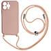 Cover Semirigida Per Iphone 13 Pro Max Cordino Nylon 80 Cm Rosa Chiaro - Foto miniatura 1