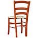 Sedia Legno Venezia Color Ciliegio Con Seduta Similpelle Imbottita Beige - Foto miniatura 5