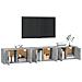 Mobili Porta Tv A Parete 3 Pz Grigio Cemento 80x34,5x40 Cm - Foto miniatura 1
