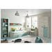 Letto Singolo Lubbock, Struttura Letto Per Cameretta, Letto Con Lettino Estraibile O Cassettone E Mensola Abbinata, 201x98h43 Cm, Bianco E Verde Acqua - Foto miniatura 3