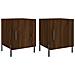 Comodini 2 Pz Rovere Marrone 40x40x50 Cm In Legno Multistrato - Foto miniatura 2