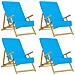 Asciugamani Da Spiaggia 4 Pz Turchese 60x135 Cm Tessuto 400 Gsm - Foto miniatura 2