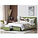Letto Con Cassetti Contenitori Tessuto La Rochelle 180 X 200 Cm Verde - Foto miniatura 1