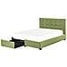 Letto Con Cassetti Contenitori Tessuto La Rochelle 180 X 200 Cm Verde - Foto miniatura 3