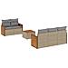 Set Divano da Giardino 6 pz con Cuscini Beige in Polyrattan - Foto miniatura 1