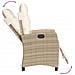 Sedia Reclinabile da Giardino con Poggiapiedi Beige Polyrattan - Foto miniatura 4