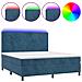 Letto a Molle con Materasso e LED Blu Scuro 180x200 cm - Foto miniatura 1
