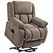 Poltrona Alzapersona Massaggiante e Reclinabile con 2 Tasche e Telecomando, 93x104x105 cm, Marrone Chiaro - Foto miniatura 1