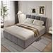 Baltimore Baule Letto Cloud 160x200cm Velluto Grigio - Foto miniatura 3
