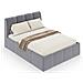 Baltimore Baule Letto Cloud 160x200cm Velluto Grigio - Foto miniatura 4
