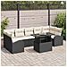 Set Divano da Giardino 8 Pezzi con Cuscini Nero Polyrattan - Foto miniatura 2