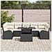 Set Divano da Giardino 8 Pezzi con Cuscini Nero Polyrattan - Foto miniatura 3