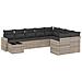 Set Divano Giardino 10 pz con Cuscini Grigio Chiaro Polyrattan - Foto miniatura 1