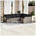Set Divano Giardino 10 pz con Cuscini Grigio Chiaro Polyrattan - Foto miniatura 2