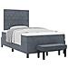 Letto con Rete con Materasso e Panchina Grigio Scuro 120x200 cm Velluto - Foto miniatura 1
