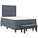 Letto con Rete con Materasso e Panchina Grigio Scuro 120x200 cm Velluto - Foto miniatura 8