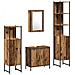 Set di mobili da bagno 4 Pezzi Legno Antico Legno Ingegnerizzato - Foto miniatura 1