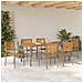 Set da Pranzo per Giardino 7 pcs Grigio 190 x 90 x 75 cm - Foto miniatura 4