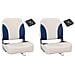 Set Sedile per Barca Pieghevole 4pz con Cuscino Blu-Bianco - Foto miniatura 1