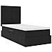 Letto con contenitore e materasso Nero 90 x 200 cm Velluto - Foto miniatura 5