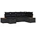 Set Divano da Giardino con cuscino Nero polyrattan - Foto miniatura 1