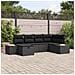 Set Divano da Giardino con cuscino Nero polyrattan - Foto miniatura 2