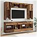 Set di Mobiletto da TV a Parete con led 6 pcs Legno vecchio - Foto miniatura 2