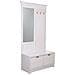 Mobile Da Ingresso In Legno Con Specchio Bianco 95x7x190h - 90x41x47h - Foto miniatura 1