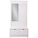 Mobile Da Ingresso In Legno Con Specchio Bianco 95x7x190h - 90x41x47h - Foto miniatura 3