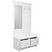 Mobile Da Ingresso In Legno Con Specchio Bianco 95x7x190h - 90x41x47h - Foto miniatura 4