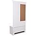 Mobile Da Ingresso In Legno Con Specchio Bianco 95x7x190h - 90x41x47h - Foto miniatura 5