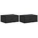 Mobiletto da notte a muro 2 pcs Nero 49 x 34,5 x 20 cm - Foto miniatura 1