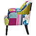 Poltrona Patchwork Blu Imbottita In Tessuto - Mandal - Foto miniatura 19