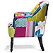 Poltrona Patchwork Blu Imbottita In Tessuto - Mandal - Foto miniatura 4