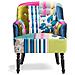 Poltrona Patchwork Blu Imbottita In Tessuto - Mandal - Foto miniatura 21