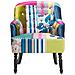 Poltrona Patchwork Blu Imbottita In Tessuto - Mandal - Foto miniatura 30