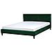 Letto Sfoderabile In Velluto Verde Scuro 180 X 200 Cm Fitou - Foto miniatura 8