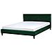 Letto Sfoderabile In Velluto Verde Scuro 180 X 200 Cm Fitou - Foto miniatura 1