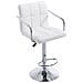 Sgabello Design Lucy V2 In Similpelle I Sedia Sgabello Con Schienale Girevole E Regolabile H 63-84 CM I Sedia Bar Con Braccioli Bianco - Foto miniatura 1
