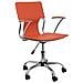 Sedia Da Ufficio Ergonomica Con Braccioli Fissi, Regolabile In Altezza E Girevole A 360 Gradi, Seduta E Schienale Imbottiti In Ecopelle Arancione - Foto miniatura 1