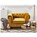 Poltrona In Velluto Giallo Chesterfield - Foto miniatura 11