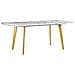 Tavolo Da Pranzo Estendibile 160/200 X 90 Cm Effetto Marmo Ed Oro Mosby - Foto miniatura 10