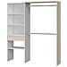 Armadio Guardaroba Aperto, Cabina Armadio, Con 5 Ripiani Aperti, 1 Cassetto E Due Barre Appendiabiti, Colore Bianco E Rovere, Cm 158 X 187 X 40 - Foto miniatura 4
