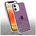 Custodia Compatibile Con Apple Iphone 12 Mini In Viola Con Glitter - Coperchio Protettivo In Silicone Tpu Flessibile Con Glitter Scintillanti - Foto miniatura 3