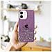 Custodia Compatibile Con Apple Iphone 12 Mini In Viola Con Glitter - Coperchio Protettivo In Silicone Tpu Flessibile Con Glitter Scintillanti - Foto miniatura 7
