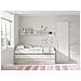 Letto Singolo Sunnyvale, Struttura Letto Per Cameretta, Letto Singolo Con Lettino Estraibile E Cassettone E Mensola Abbinata, 199x96h65 Cm, Bianco - Foto miniatura 1